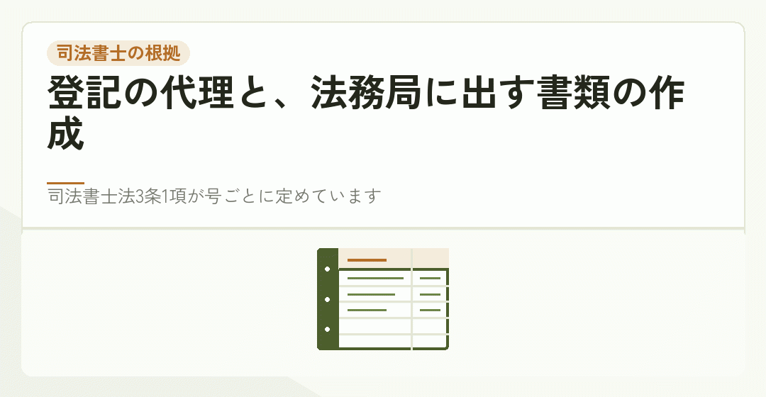司法書士法が定める業務を表したイラスト