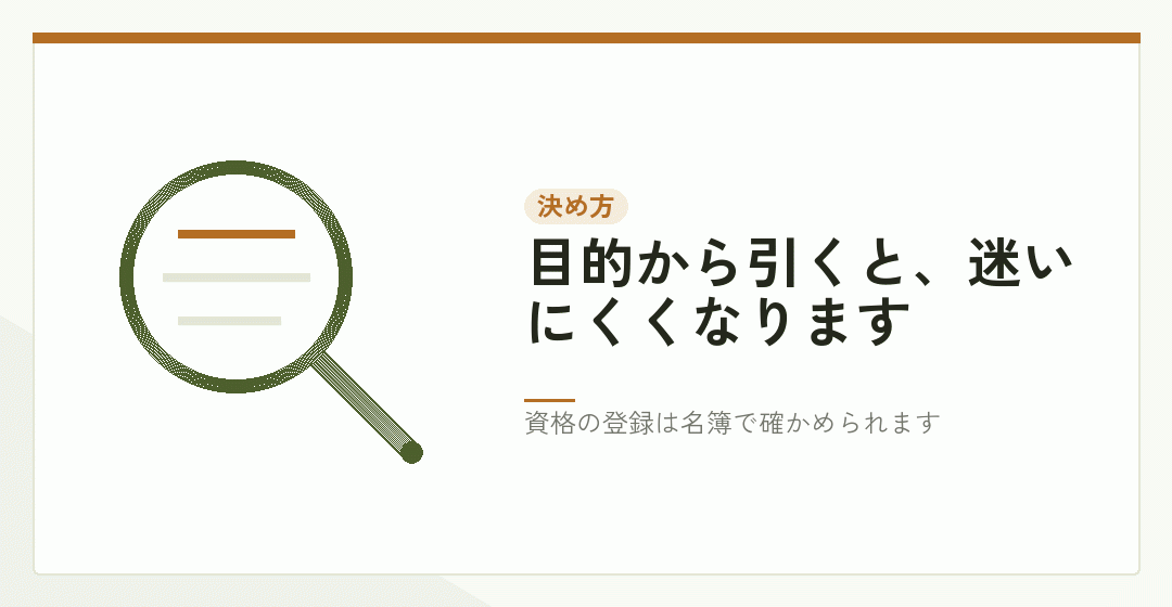 依頼先を目的から決めることを表したイラスト