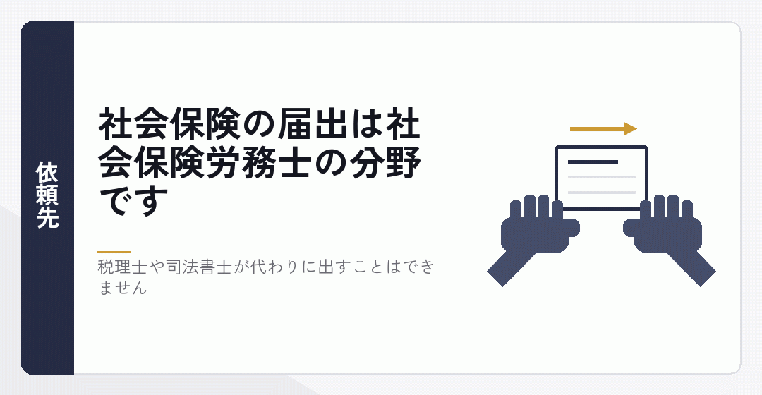 社会保険の届出は社労士の分野であることを表したイラスト