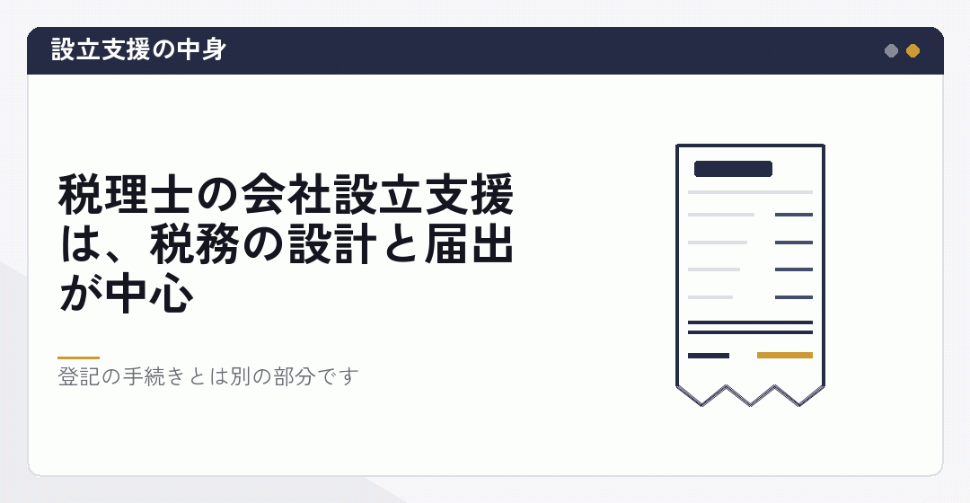税理士の会社設立支援で行う相談と届出を表したイラスト