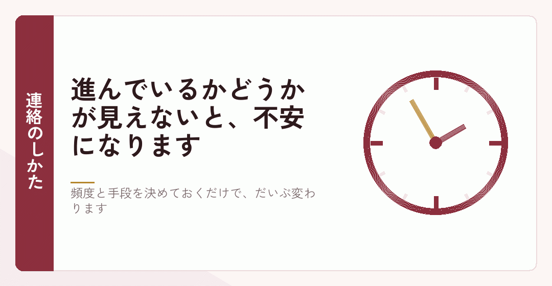 連絡の頻度をあらかじめ決めておくことを表したイラスト