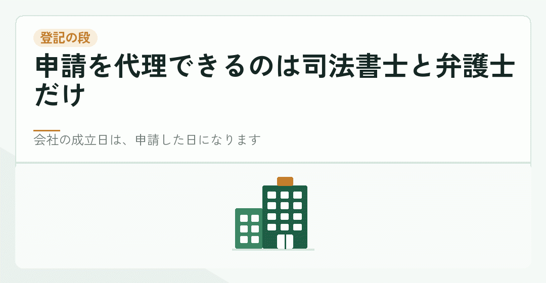 設立登記を法務局へ申請する段を表したイラスト