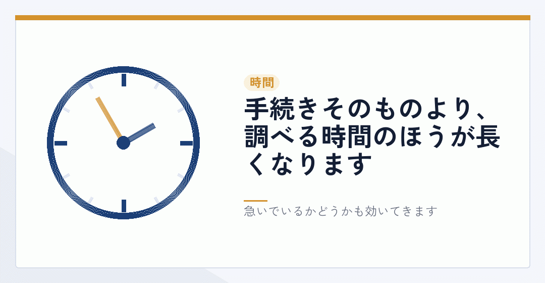 調べる時間がかかることを表したイラスト