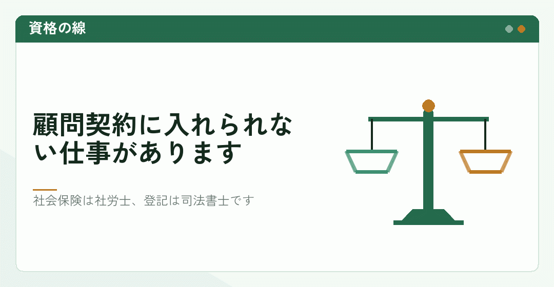 資格によって扱える業務が分かれることを表したイラスト