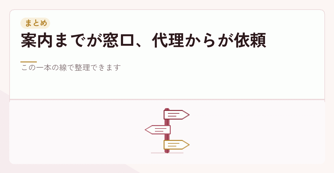 相談と依頼の境目のまとめを表したイラスト