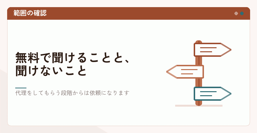 公的な窓口の役割の範囲を表したイラスト