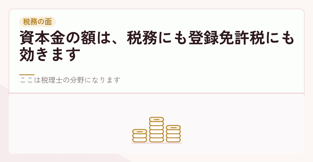 出資と資本金の税務の面を表したイラスト