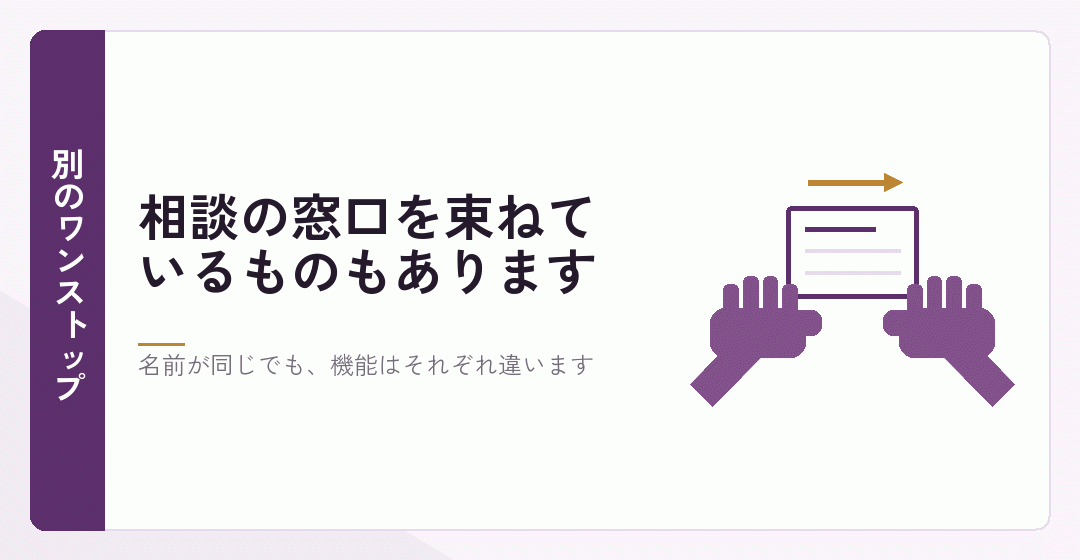 申請を束ねる仕組みと窓口を束ねる仕組みの違いを表したイラスト