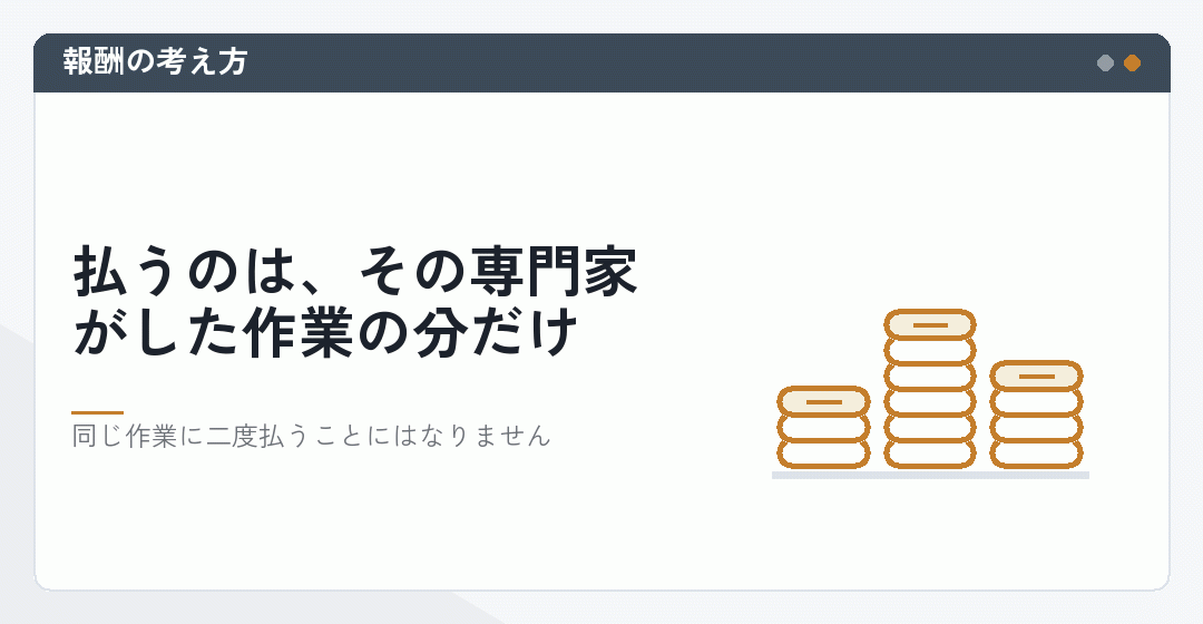作業が重なっていないので報酬も重ならないことを表したイラスト