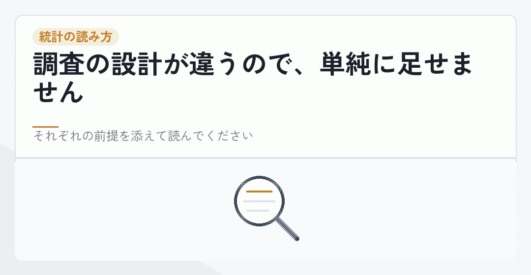 二つの報酬統計の前提が違うことを表したイラスト